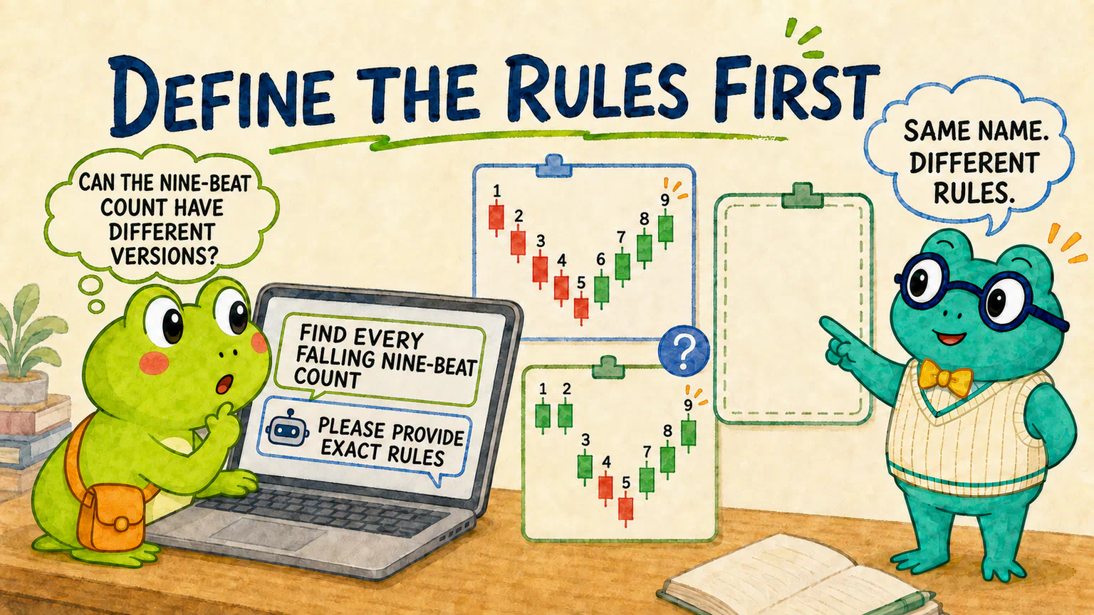 The same name can hide different nine-beat rules, so the definition must come first.