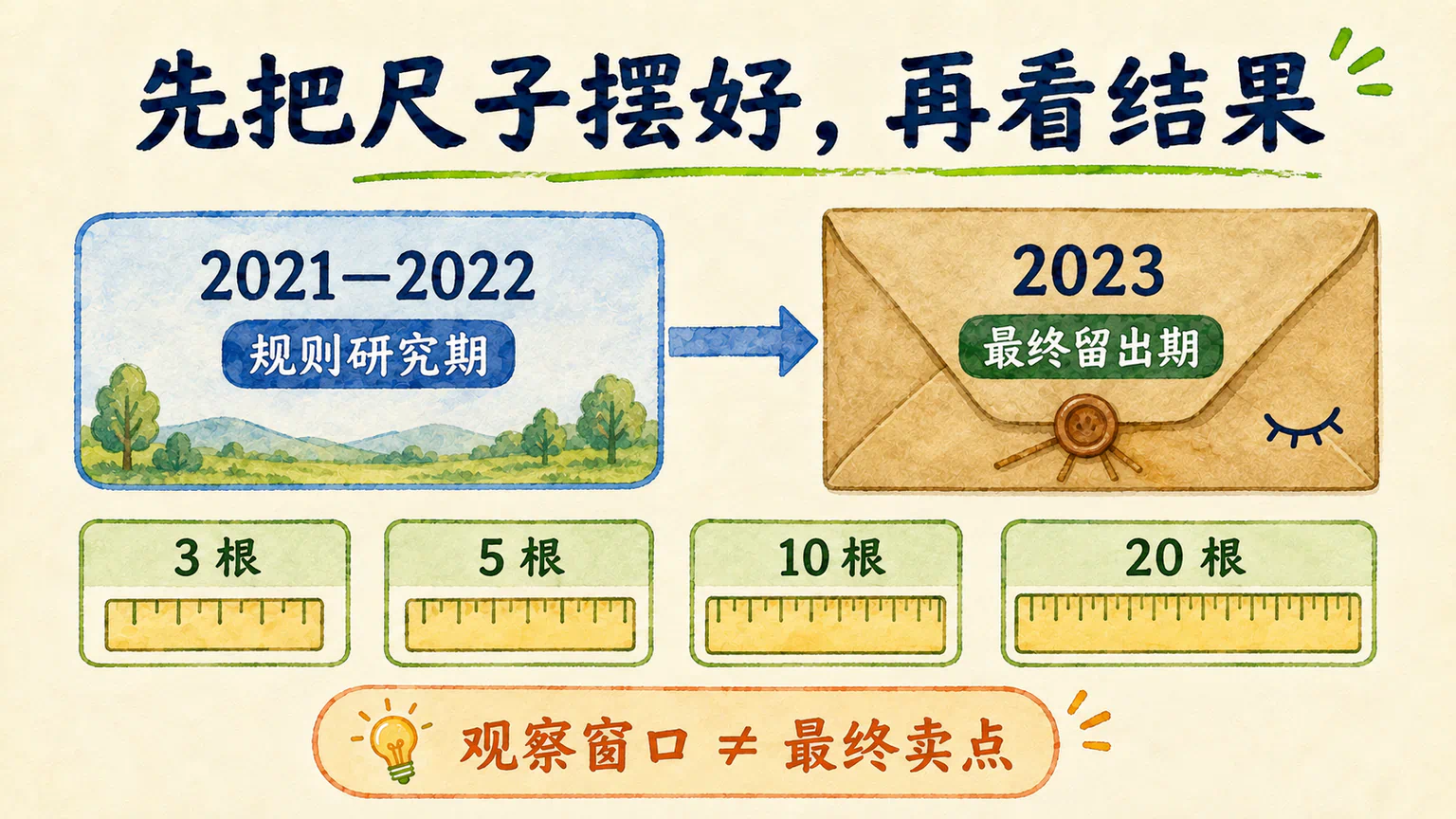 先固定研究期、留出期和观察窗口,再开始查看收益。