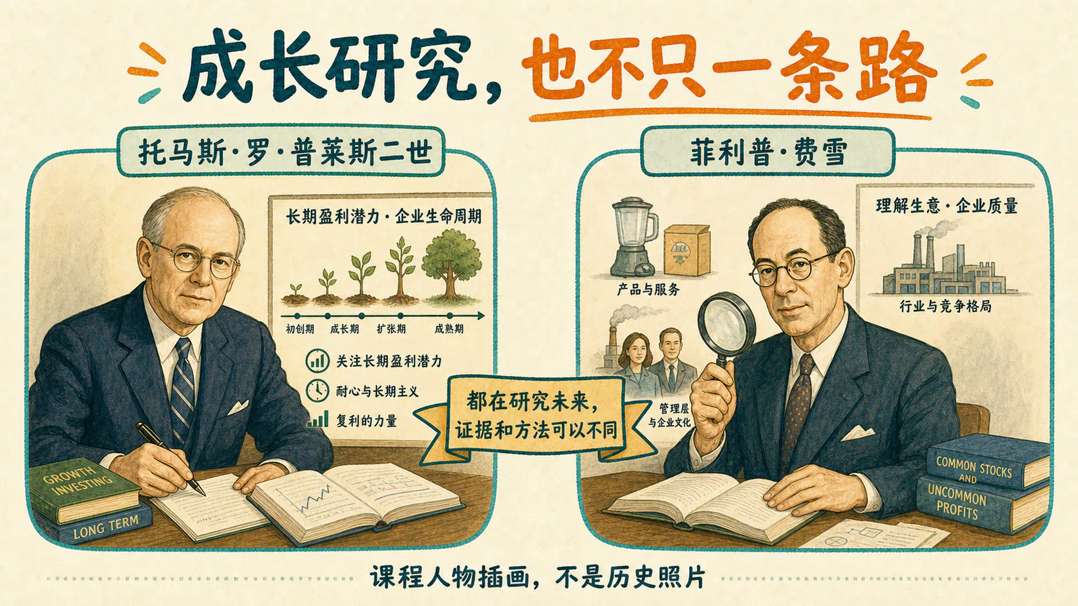 托马斯·罗·普莱斯二世与菲利普·费雪代表成长研究中两种不同的关注路径。