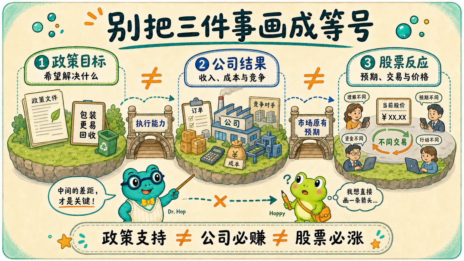 政策目标、公司经营结果与股票反应是三层不同的问题,中间还隔着执行能力、市场预期和真实交易。